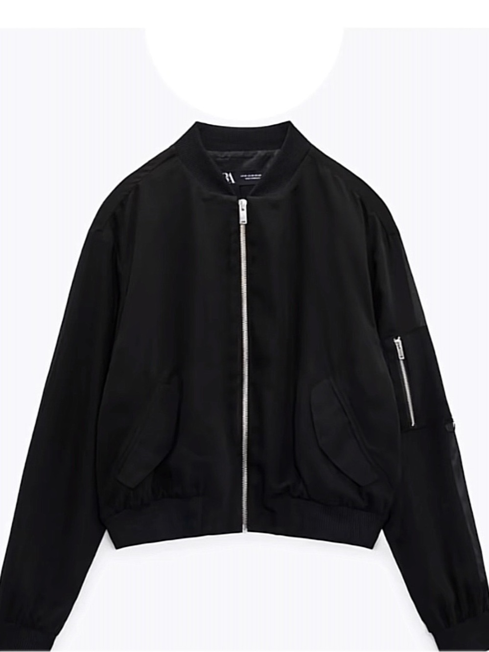 Zara Black Women's Lightweight Bomber Jacket
